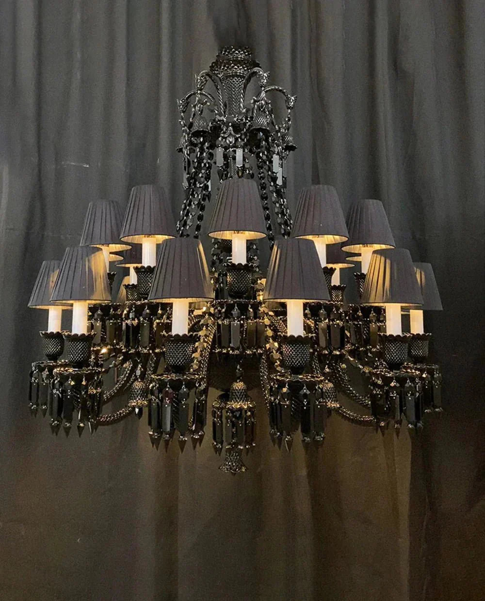 24 Lights Black Chandelier
