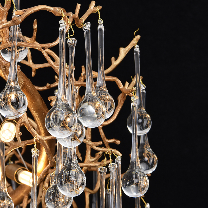 Avvis Clear Crystal Ring Branch Chandelier