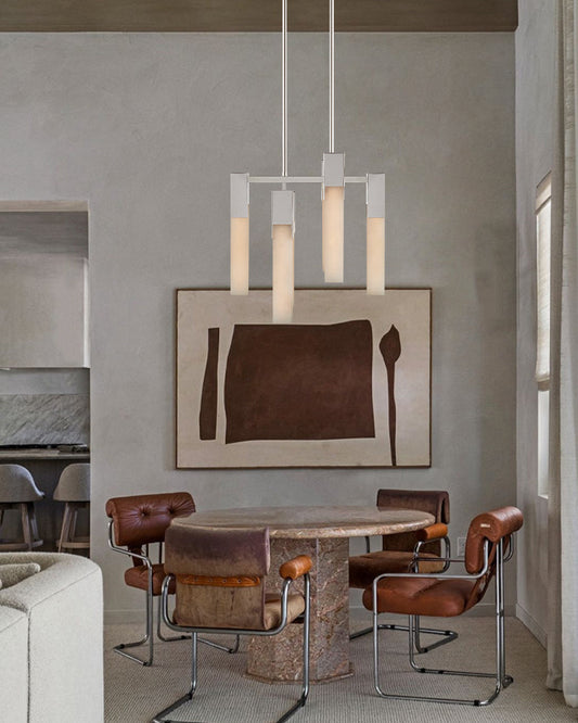8 Lights Elegance Linear Convet Alabaster Chandelier