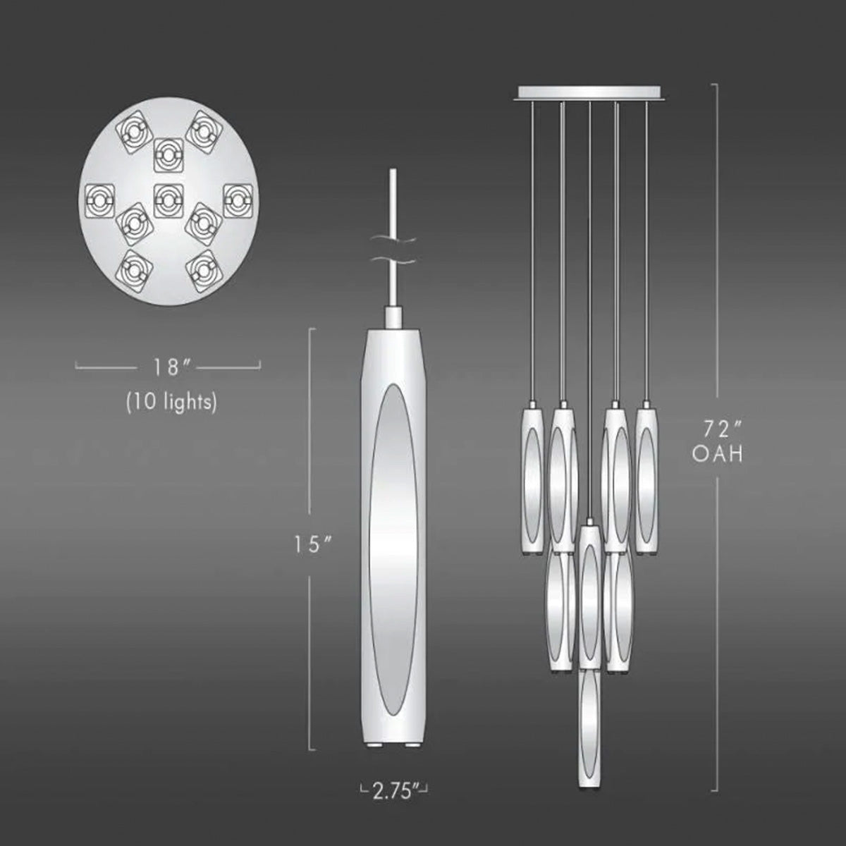 Chapt Crystal 10-Light Round Chandelier