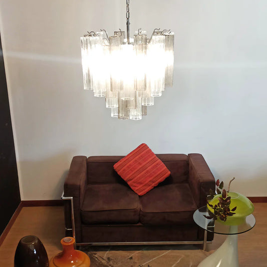Fantastic Murano Smoked Glass Tube Chandelier