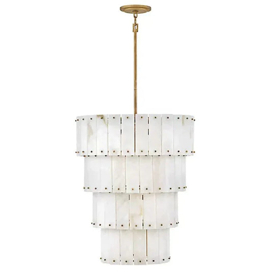 Simona Alabaster Round 4-Tier Chandelier