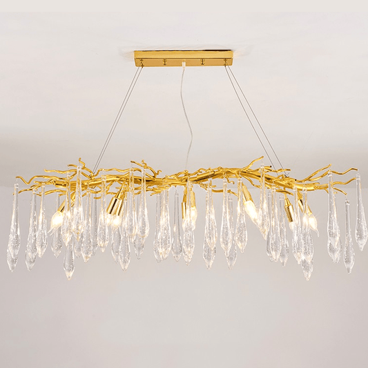 Agnes Aluminum Branch Crystal Chandelier For Dining Room