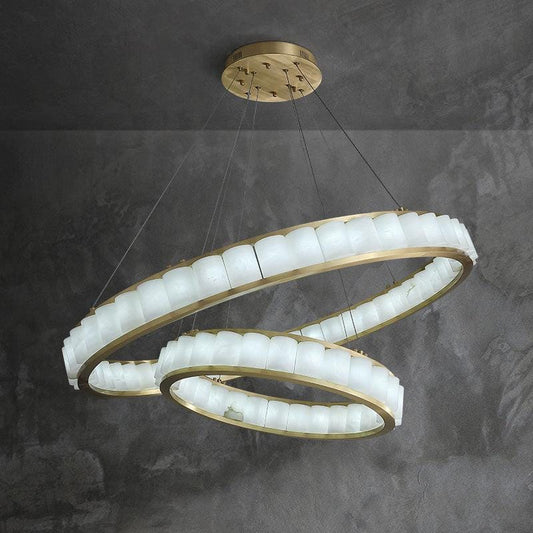 Alabaster Circle Round Pendant 23.6", 30.7", 40.2"