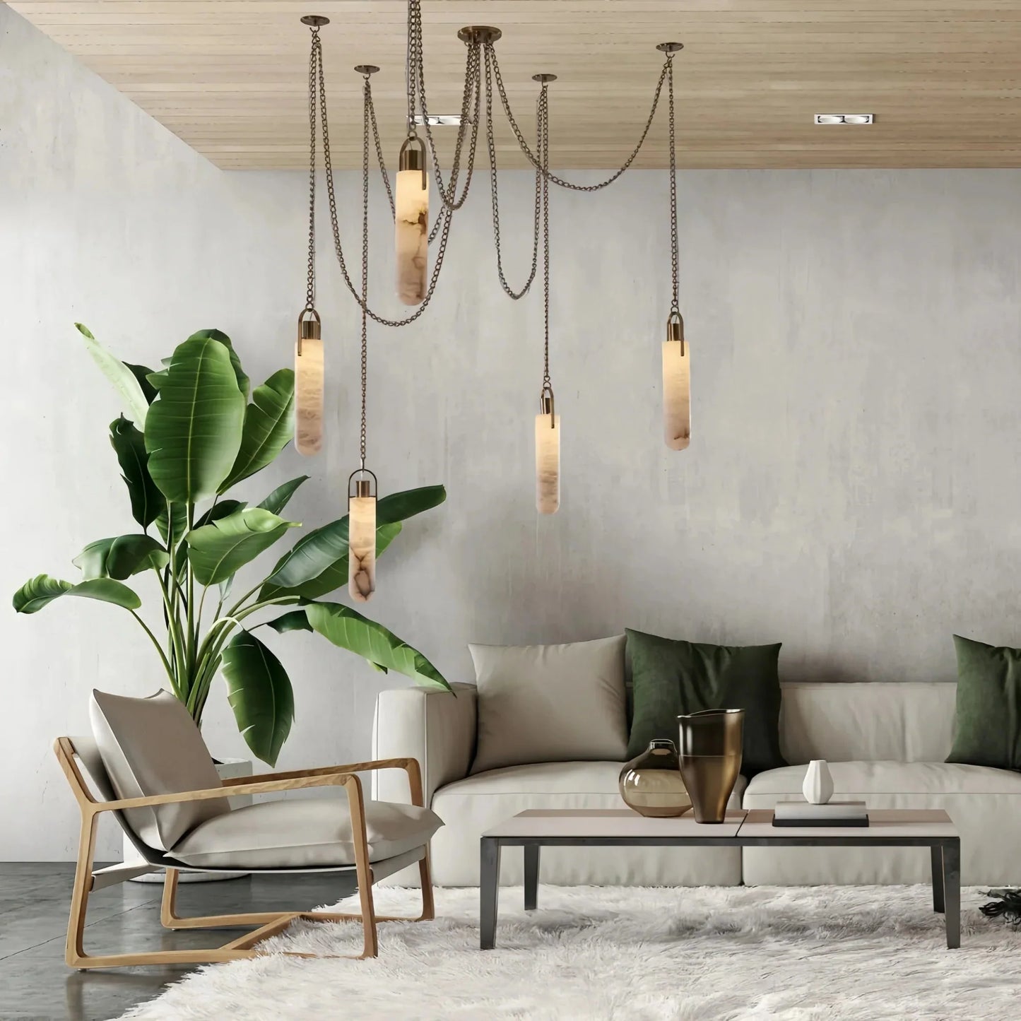 Alabaster Flint 1 Light LED Multi-Drop Pendant