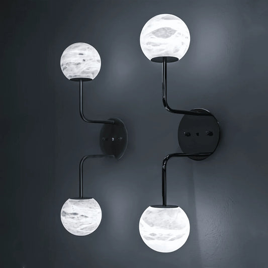 Alabaster Orb 2 Wall Light