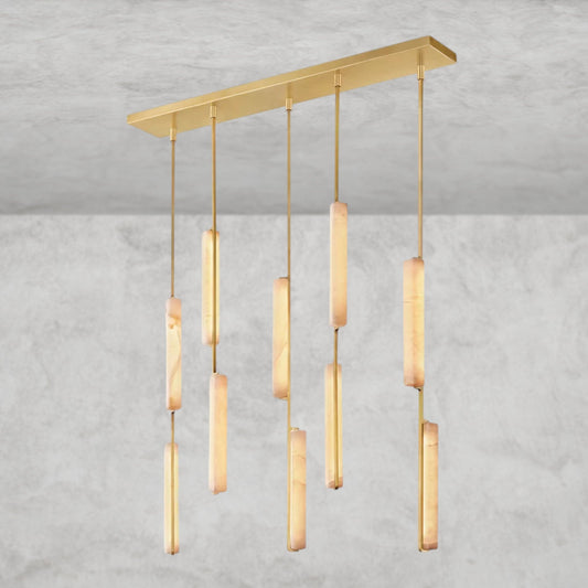 Audubon Alabaster Linear Chandelier 54"