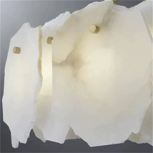 Carlos Alabaster Modern Snowflake Round Chandelier