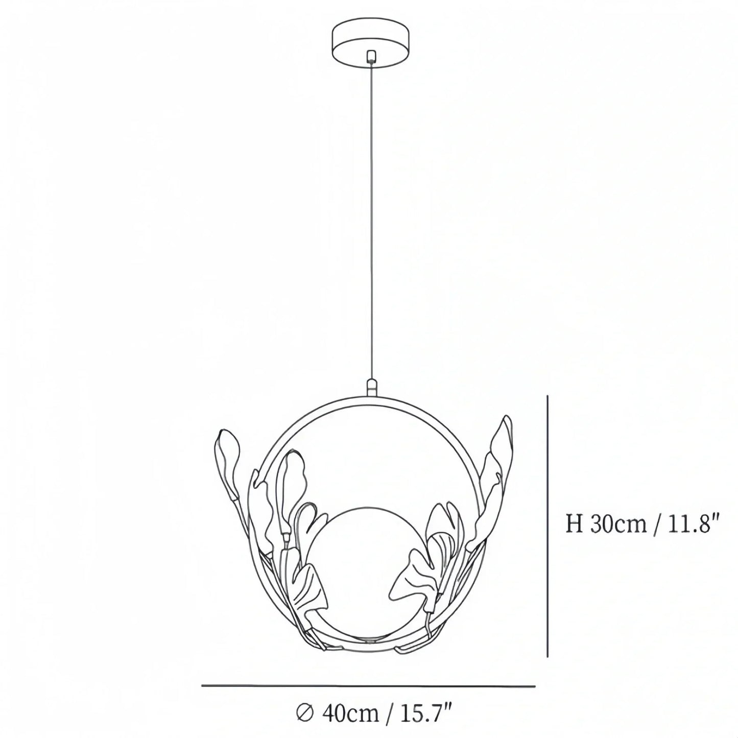 Ceramic Gingko Pendant Lamp