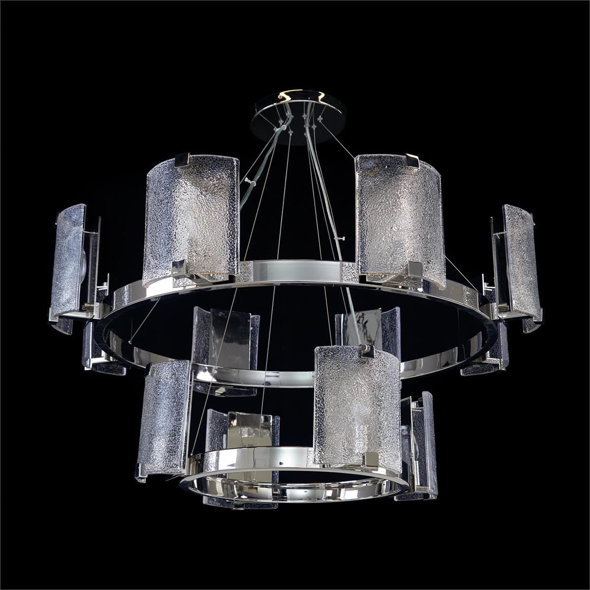 Claritas Twelve-Light Two-Tier Chandelier, Nickel