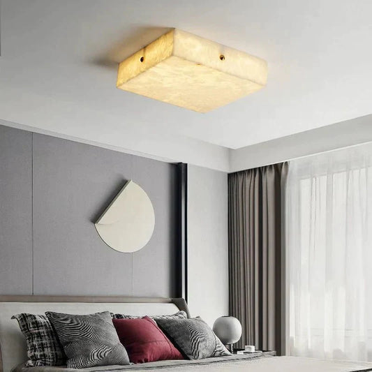 Coral Modern Alabaster Flushmount, Designer Ceiling Light Fixtures
