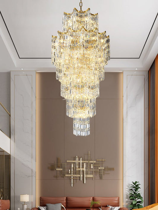 Elegant Crystal Chandelier for Duplex Villas