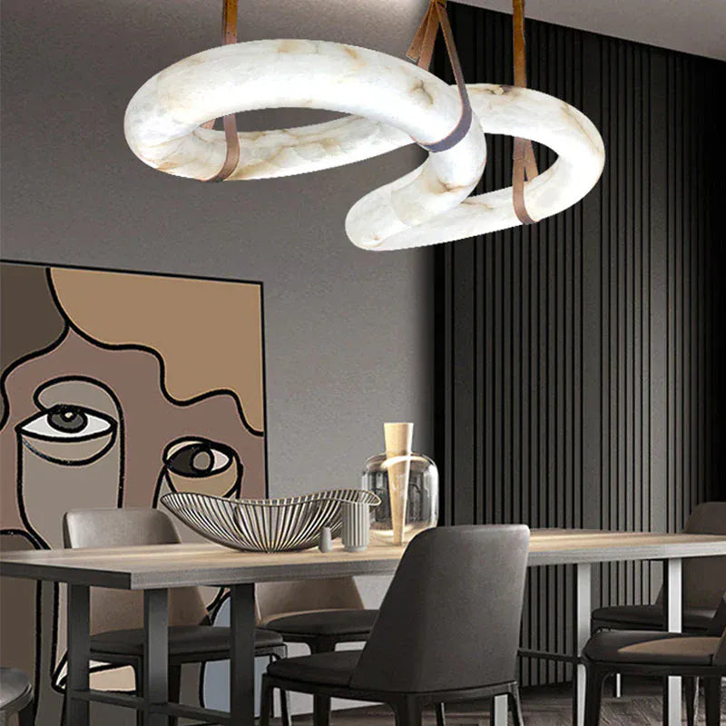 Ethereal Contemporary Nordic Alabaster Chandelier