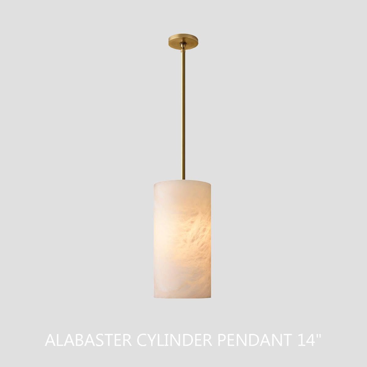 Hand Carved Alabaster Cylinder Pendent