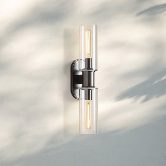 Harline Clear Glass 2-Light Wall Sconce