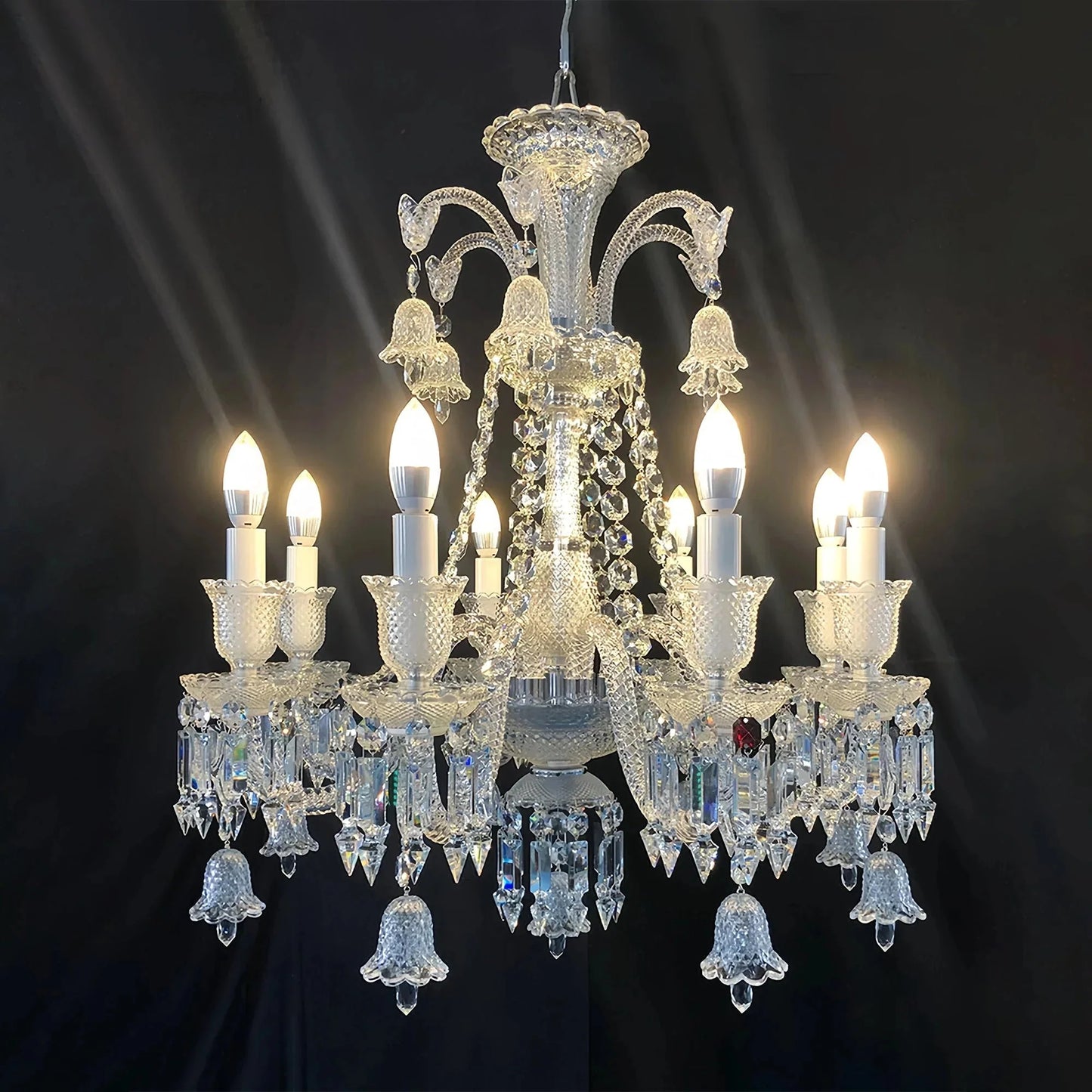 High Quality Lustre Clear Zanith Chandelier 8 Lights