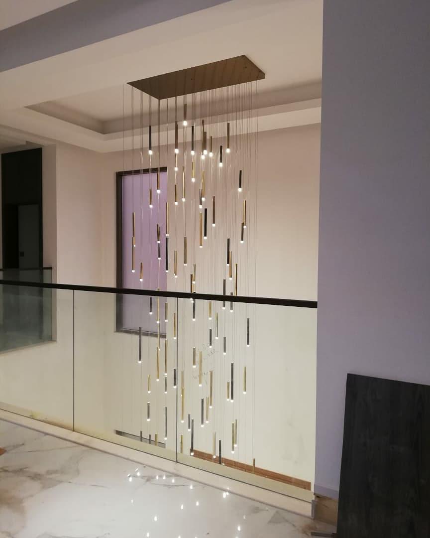Bellini Rectangular Tubular Pendant Light Chandelier