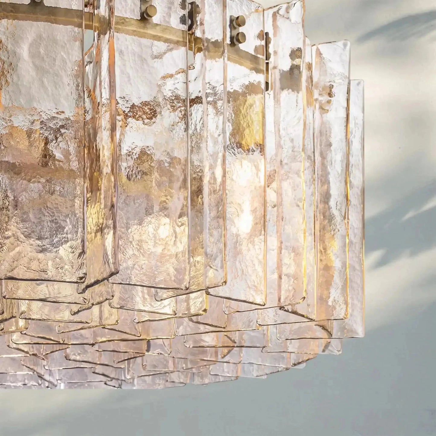 Lattic Smoke Glass Round Chandelier 36'' 48''