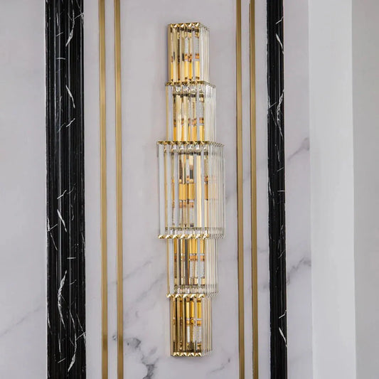 Light Luxury Crystal Layered Wall Lamp