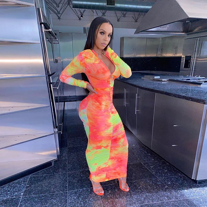 Lyxen Zip Column Gown