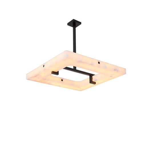 Maxine Modern Square Alabaster Living Room Chandelier