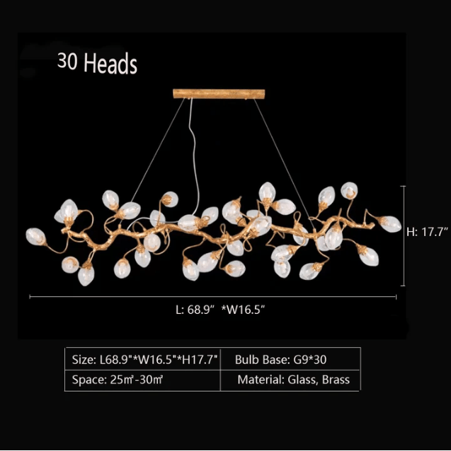 Modern Art Extra Large Branch Style Chandelier with Clear Bubble Glass Eggs for Dining Room and Living Room