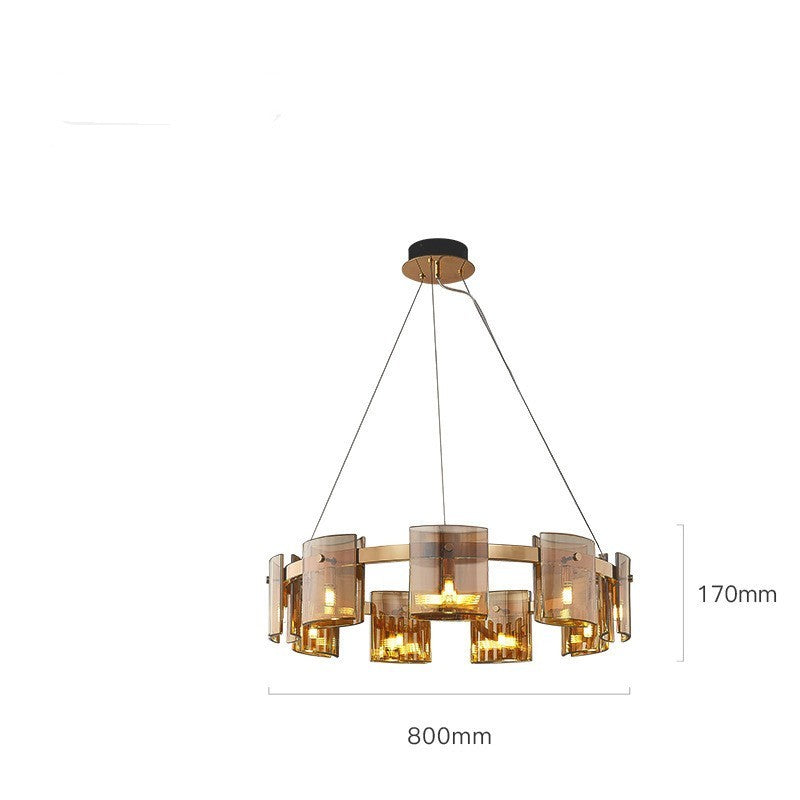 Modern Glass Multi-Head LED Chandelier