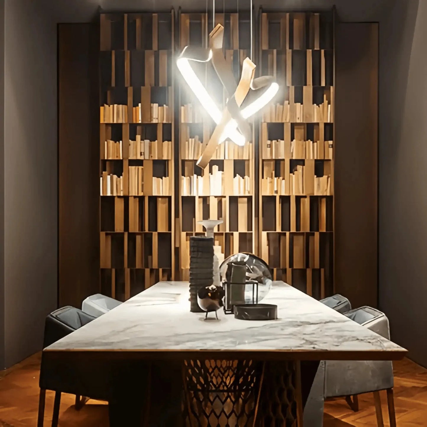 Modern Simple Aluminum Waving Chandelier