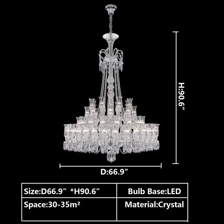 Multi Layer Chrome Crystal Chandelier in French Style with Romantic Branch Flowers for Grand Hallway and Staircase