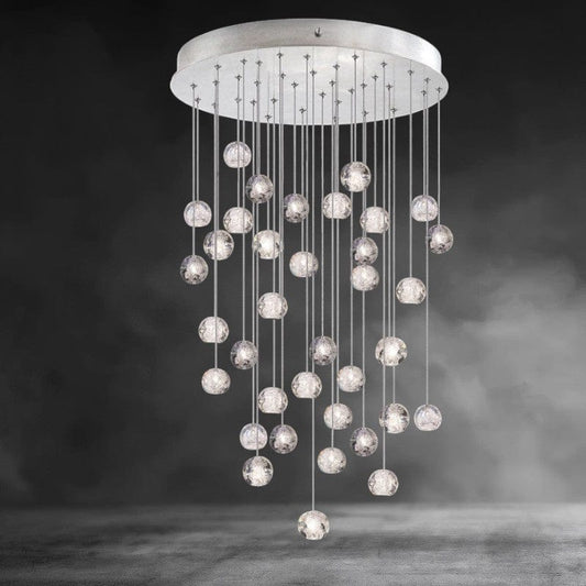 Nature inspired round crystal Chandelier
