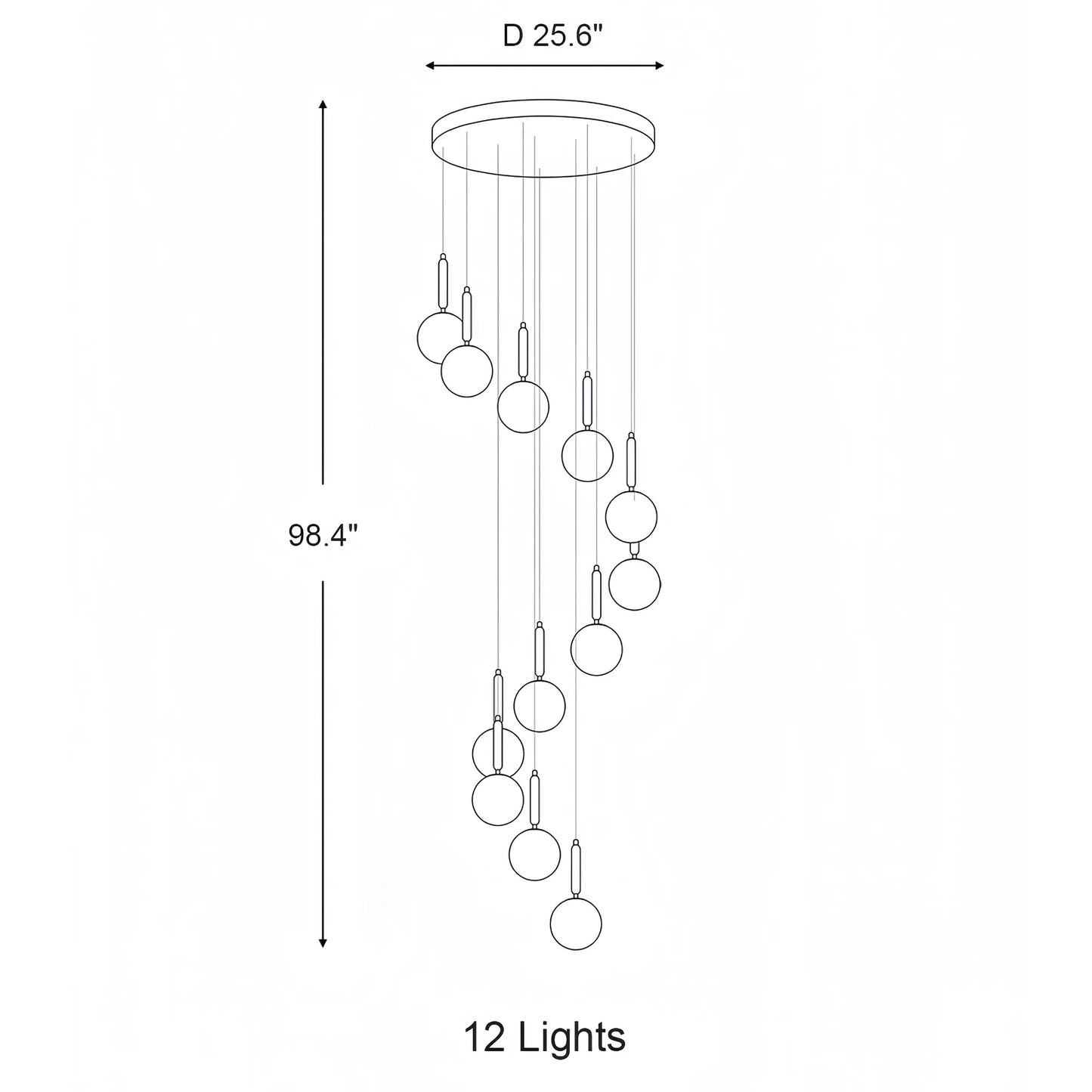 Nordic Extra Large Minimalist Long Pendant Light for High Ceiling Staircase