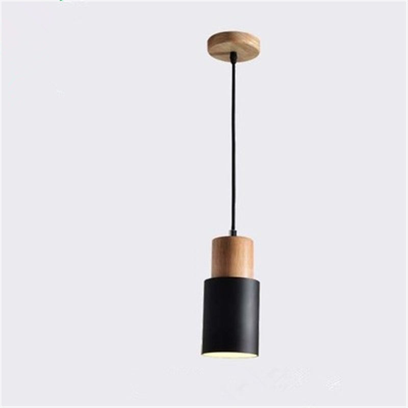 Nordic Solid Wood Single-Head Pendant