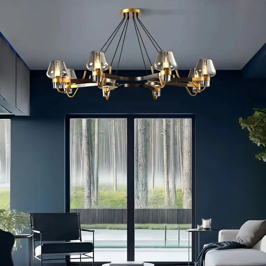 Post-modern Light Luxury Full Brass Chandelier for Living Room/Bedroom