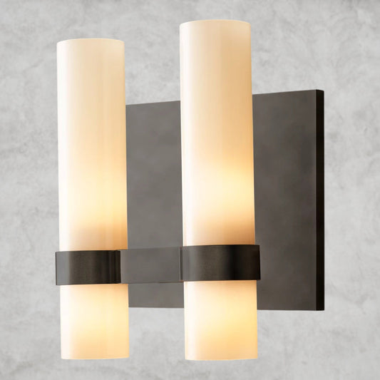 Ravelle Milk Glass Double Sconce
