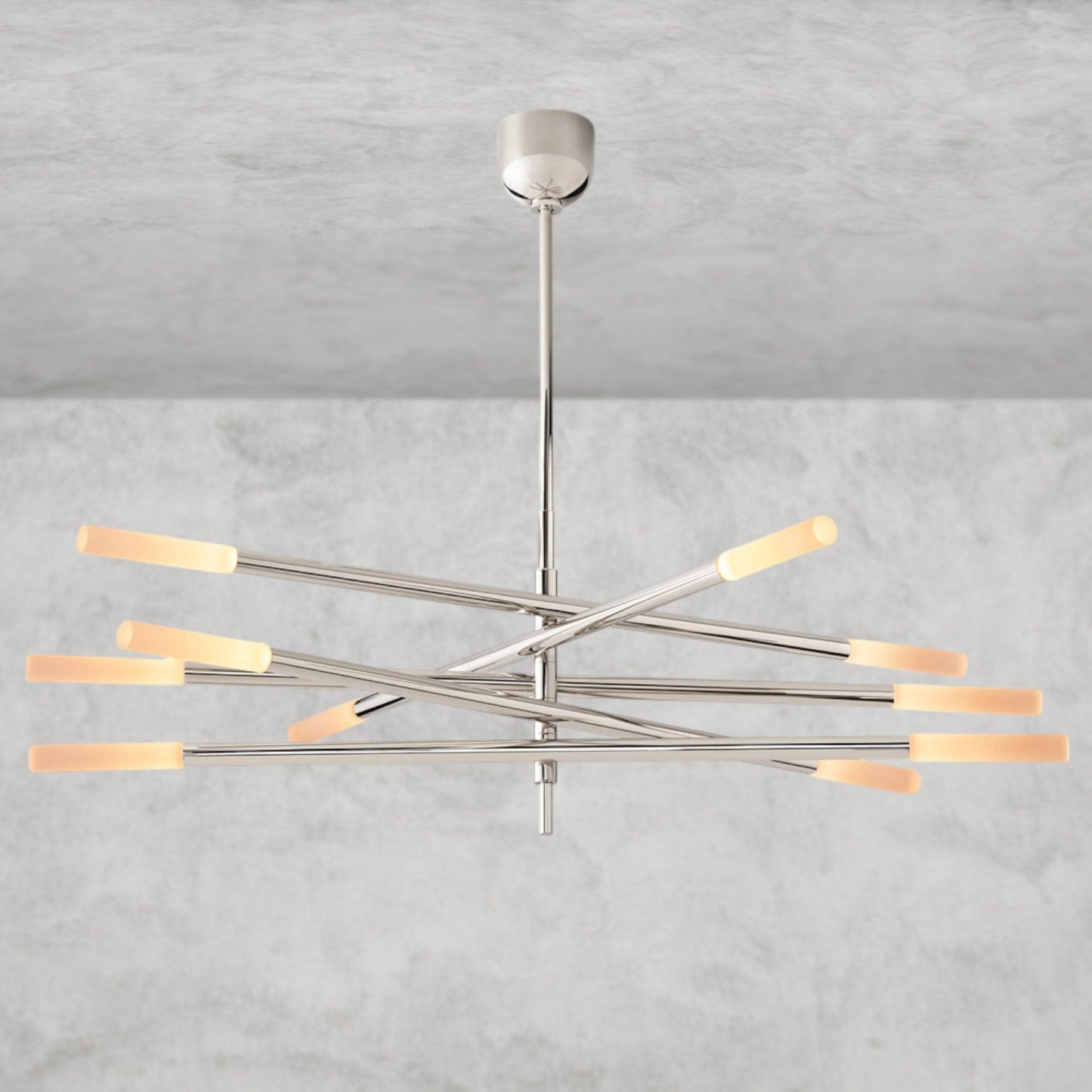 Rousseau 10-Light Mobile Etched Rod Chandelier