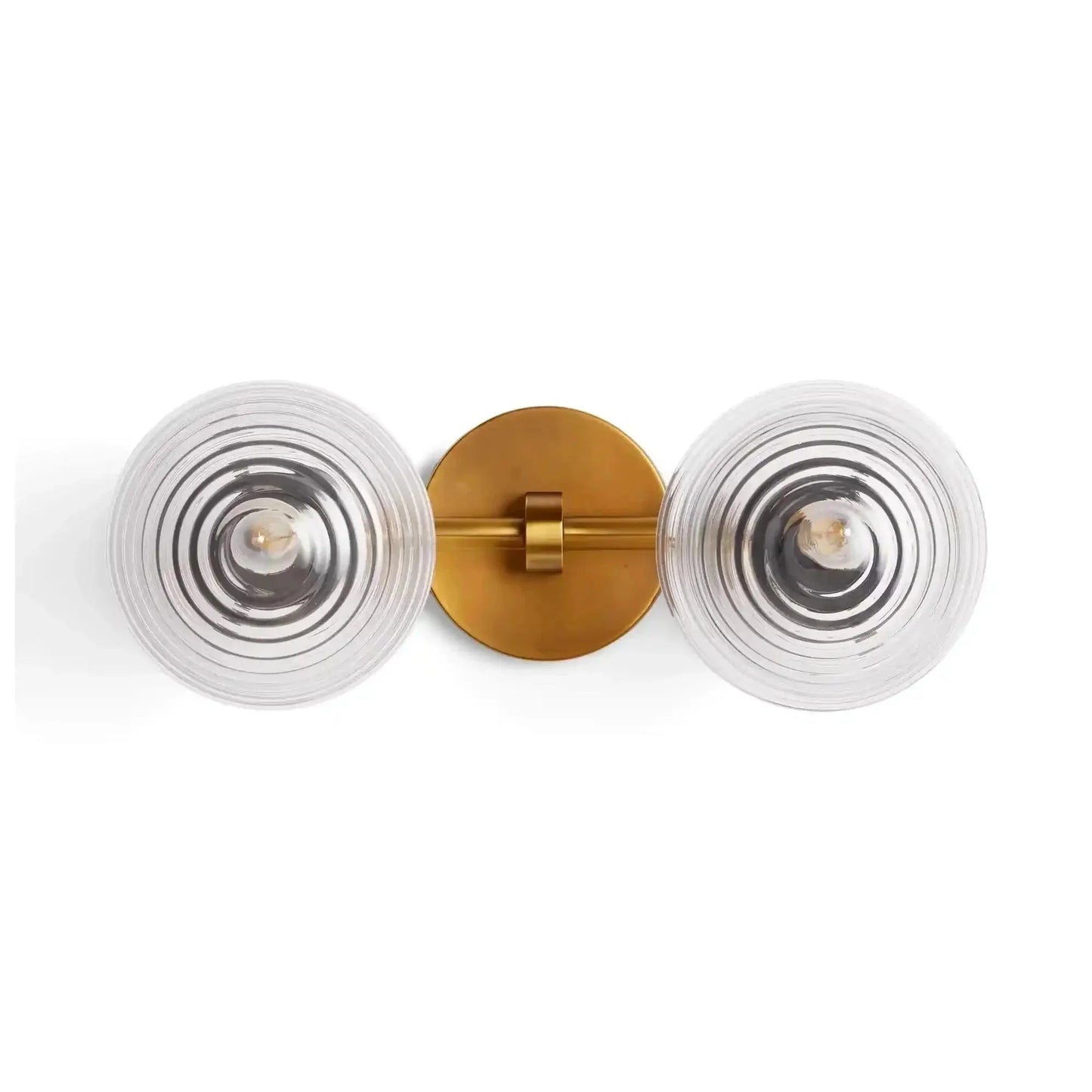 Sayre Linear Glass Globe Two Head Wall Sconce