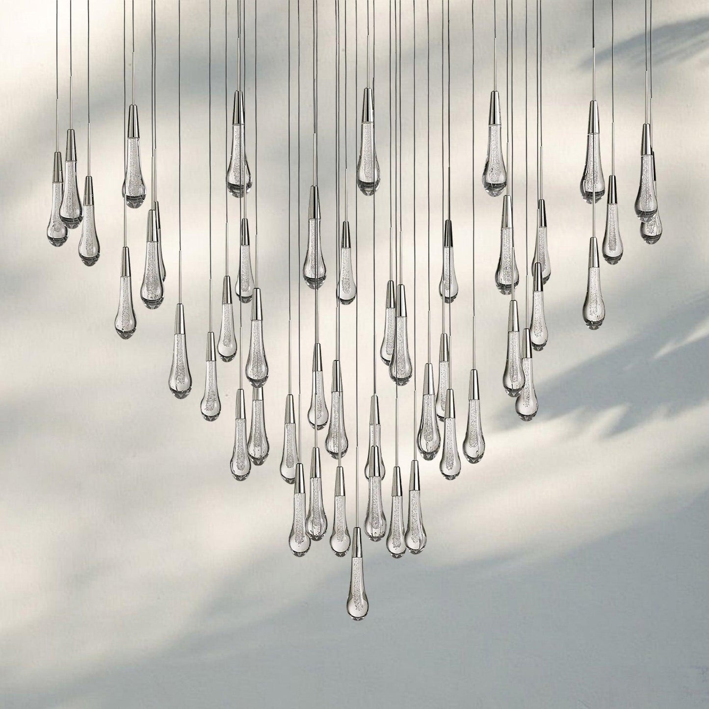 Soltaire Round Chandelier 17" 24" 36" 58" | Modern Pendant Light Raindrop Chandelier