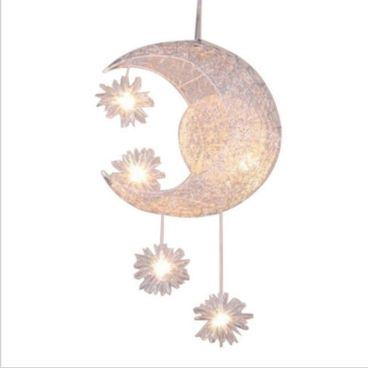 Star and Moon Aluminum Wire LED Pendant Light