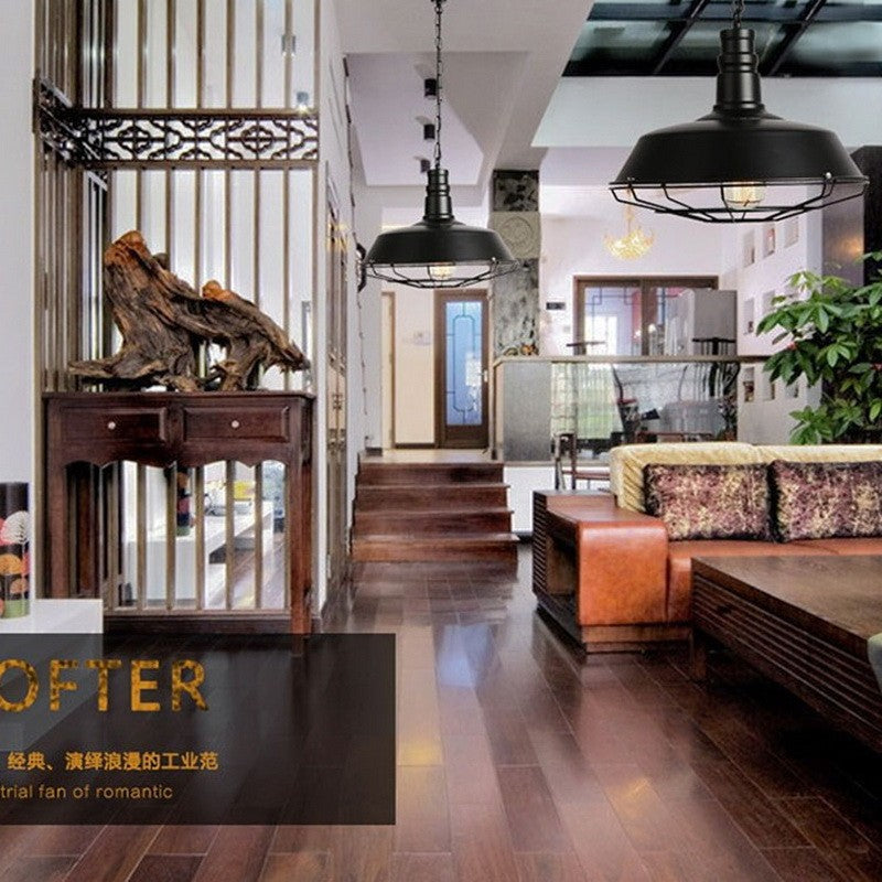 Vintage Industrial Wrought Iron Retro Ceiling Pendant