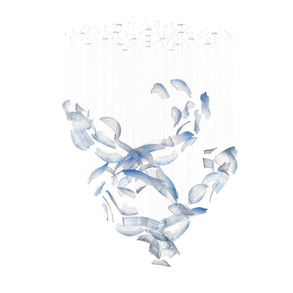 Brush Art Glass Chandelier