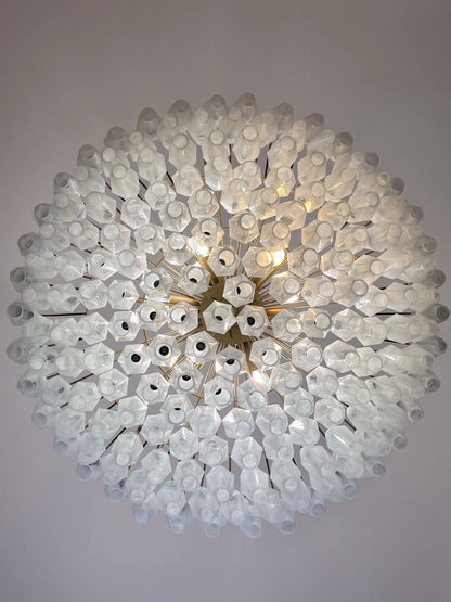 Muraano White Alabaster Poliedri Chandelier 185 glass