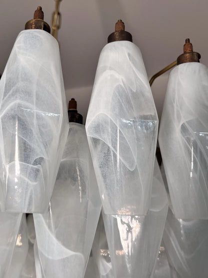 Muraano White Alabaster Poliedri Chandelier 185 glass