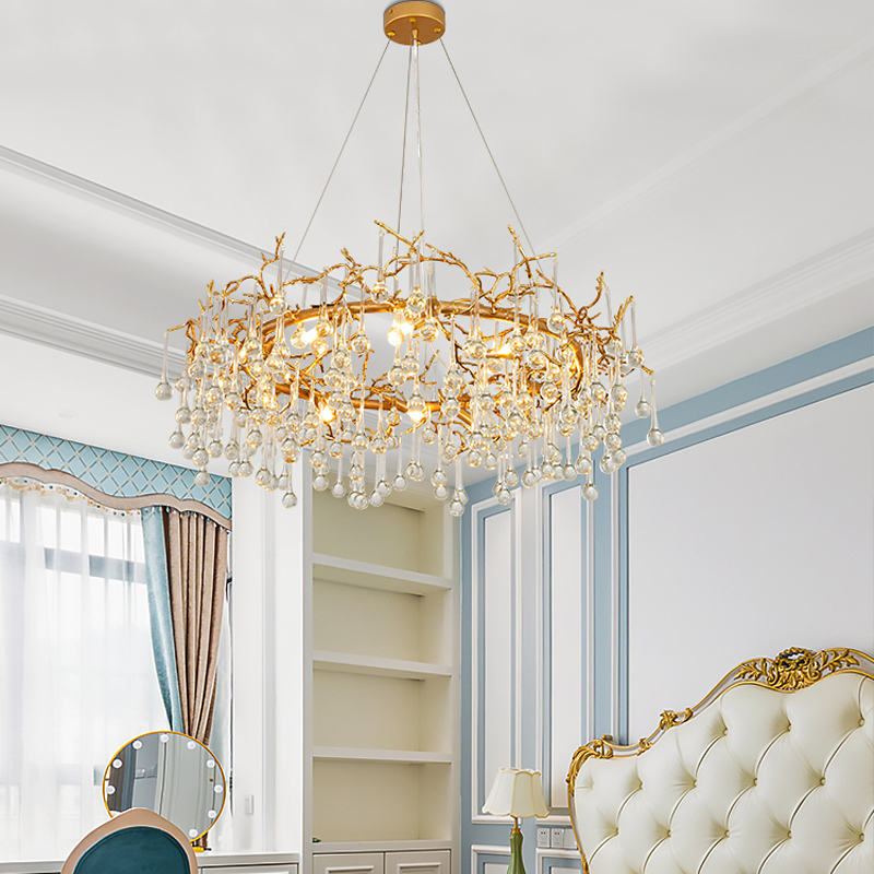 Avvis Clear Crystal Ring Branch Chandelier