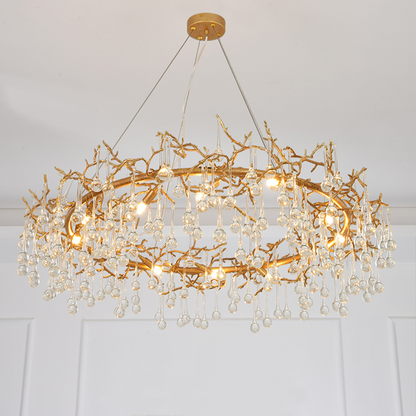 Avvis Clear Crystal Ring Branch Chandelier