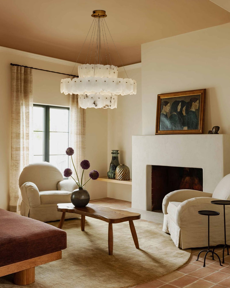 3-Tiered stairwell chandeliers