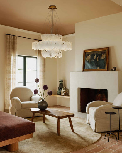 3-Tiered stairwell chandeliers