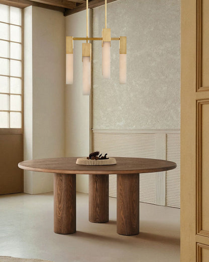 8 Lights Elegance Linear Convet Alabaster Chandelier