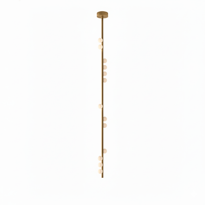 Brass Glass Drop Chandelier