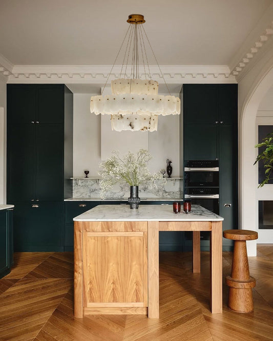 3-Tiered stairwell chandeliers