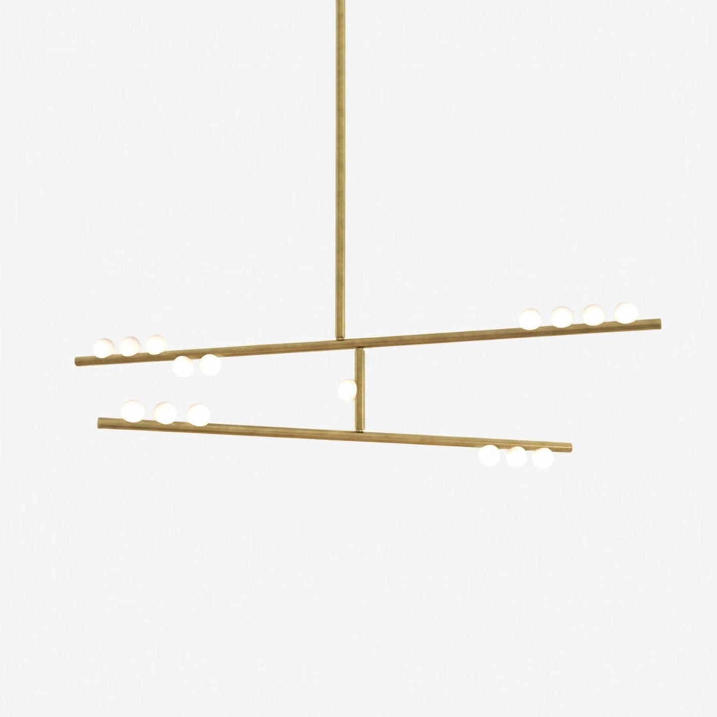 Brass Glass Drop Chandelier